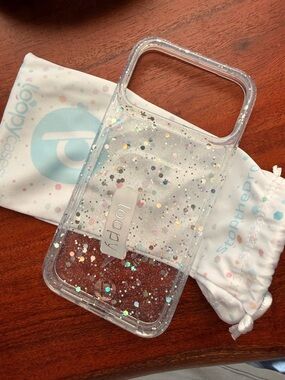 Loopy Case Clear Holographic Glitter Phone Case with Loopy Grip - Iridescent